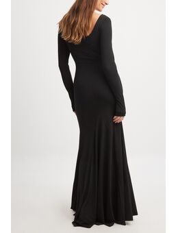 Jersey uitlopende maxi-jurk - Black