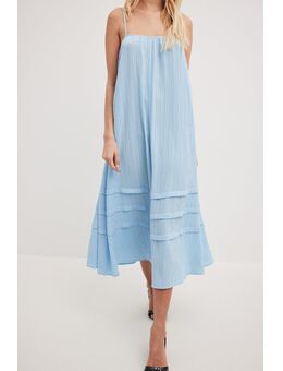 Gestructureerde flowy midi-jurk - Blue