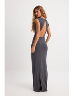 Maxi-jurk met open rug - Grey