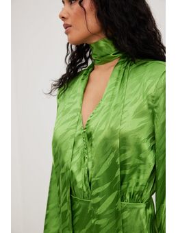 Mini-jurk met gemarkeerde schouder - Green