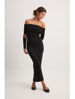 Soft Line Midi Dress - Black