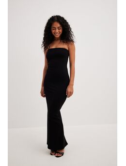 Jersey tube maxi-jurk - Black