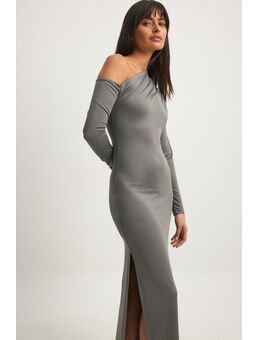 Maxi-jurk met één blote schouder - Grey