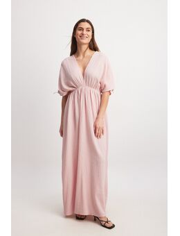 V-neck Front and Back Maxi Dress - Pink