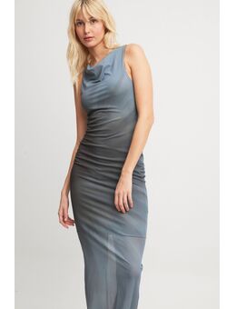 Mouwloze maxi-jurk van mesh - Multicolor