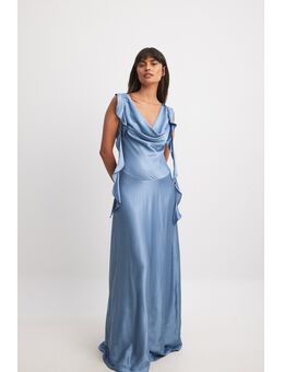 Satijnen zeemeermin maxi-jurk - Blue