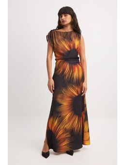 Gedrapeerde maxi-jurk - Multicolor