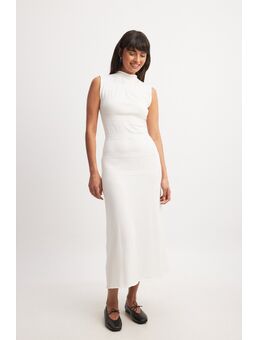 Gebreide midi-jurk - White