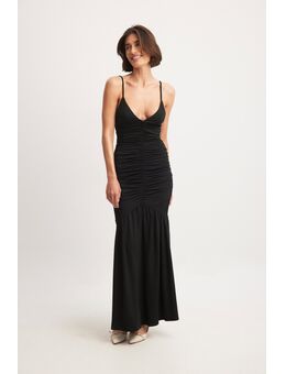 Gathered Dress Maxi Dress - Black