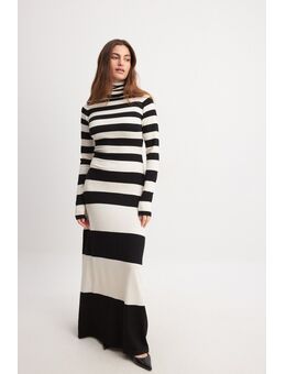 Fijngebreide maxi-jurk met strepen - Stripe