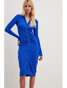 Midi-jurk met knopendetails - Blue