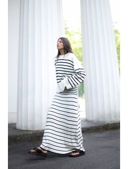 Fijngebreide gestreepte midi-jurk - Stripe