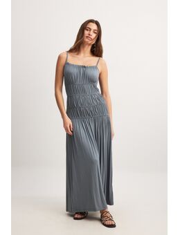 Rouched Maxi Dress - Grey