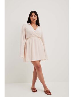 Gestructureerde mini-jurk - Offwhite