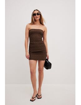 Bandeau-mini-jurk - Brown