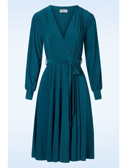 Trishia swing jurk in groenblauw