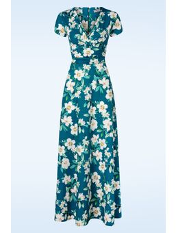 Rinda bloemen maxi jurk in blauw