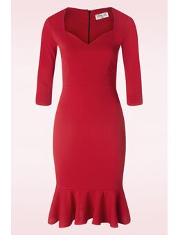 Gemma pencil jurk in rood