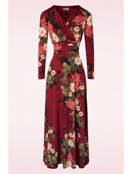 Maribelle overslagmaxi-jurk met bloemen in rood