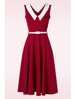 Mae swing jurk in rood en wit