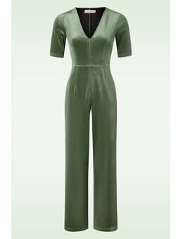 Clan jumpsuit in saliegroen