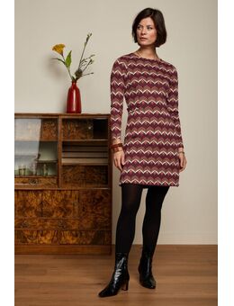 Mod lounge jurk in cabernet rood