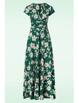 Rinda bloemen maxi jurk in bloemengroen