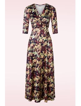 Fresia Flower maxi jurk in wijnrood