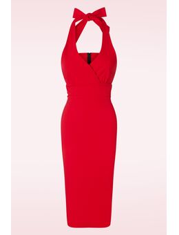 Cher halter pencil jurk in rood