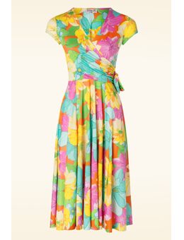 Layla Bright Floral swing jurk in multi
