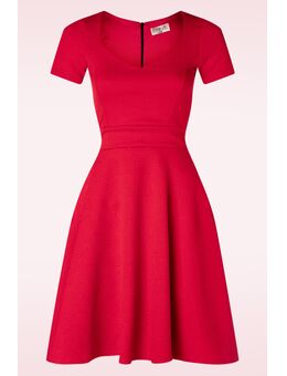 Jenna Jacquard jurk in rood