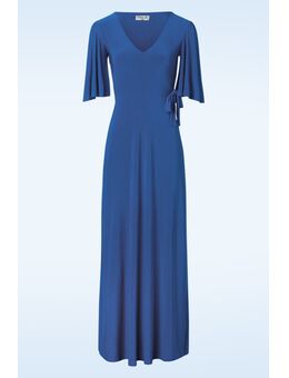 Norah maxi jurk in korenbloem blauw