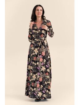 Helena Botanical Flower maxi jurk in zwart en multi