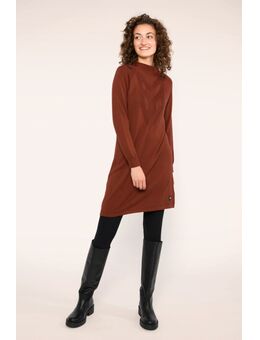 Braided and Easy gebreide jurk in spicy me brown