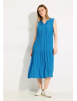 Dames Midi-jurk met structuur in Blauw, Gr: XL