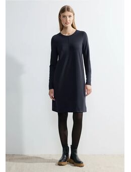 Dames Solid Jersey Dress in Blauw, Gr: XS