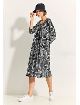 Dames Tuniekjurk met print in Zwart, Gr: XS