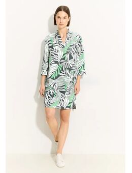 Dames Jurk van linnenmix met print in Groen, Gr: L