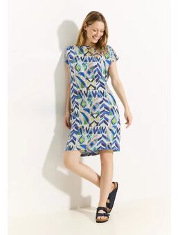 Dames Zomerjurk met print in Wit, Gr: XL