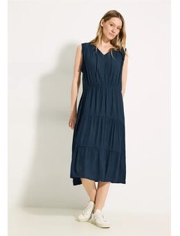 Dames Midi-jurk met structuur in Blauw, Gr: XL