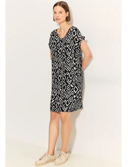 Dames Zomerjurk met print in Zwart, Gr: S