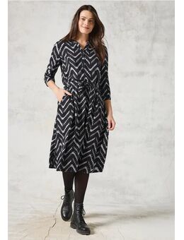 Dames Tuniekjurk met print in Zwart, Gr: S