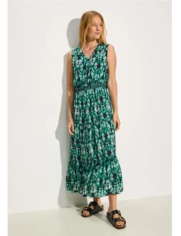 Dames Maxi-jurk met print in Groen, Gr: XS