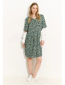 Dames Zomerjurk met print in Groen, Gr: S