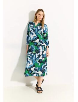 Dames Midi-jurk met print in Wit, Gr: L