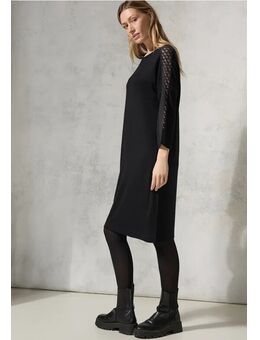 Dames Jurk met mesh details in Zwart, Gr: L