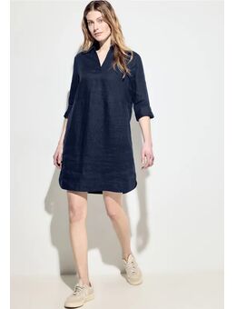 Dames Zomerse linnen jurk in Blauw, Gr: XS