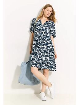 Dames Tuniekjurk met print in Blauw, Gr: XS