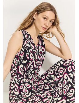 Dames Zomerjurk met print in Zwart, Gr: L