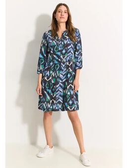 Dames Tuniekjurk met print in Blauw, Gr: XS